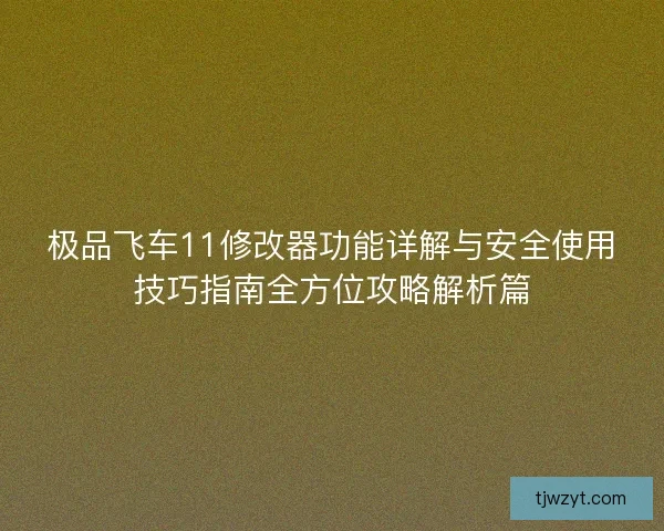 极品飞车11修改器功能详解与安全使用技巧指南全方位攻略解析篇 极品飞车11修改器功能详解与安全使用技巧指南全方位攻略解析篇