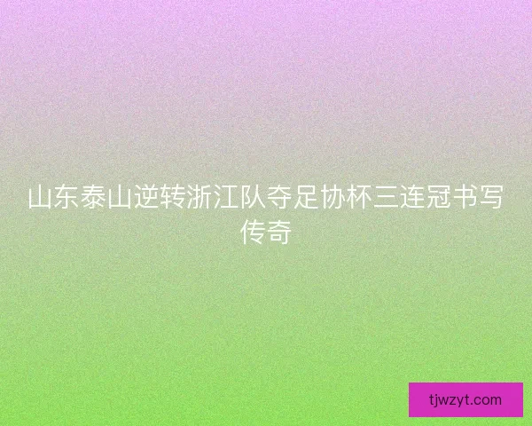 山东泰山逆转浙江队夺足协杯三连冠书写传奇