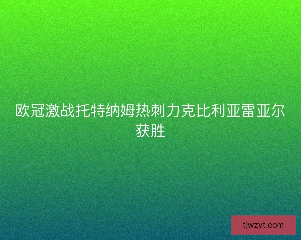 欧冠激战托特纳姆热刺力克比利亚雷亚尔获胜 欧冠激战托特纳姆热刺力克比利亚雷亚尔获胜